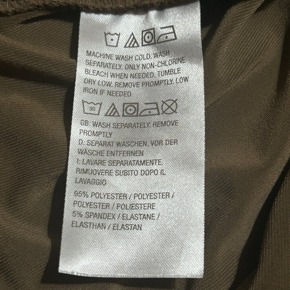 SUSAN GRAVER Every Day Liquid Knit Wide-Leg Pants Size XL Brown Side Slit ~ EUC - Picture 11 of 13